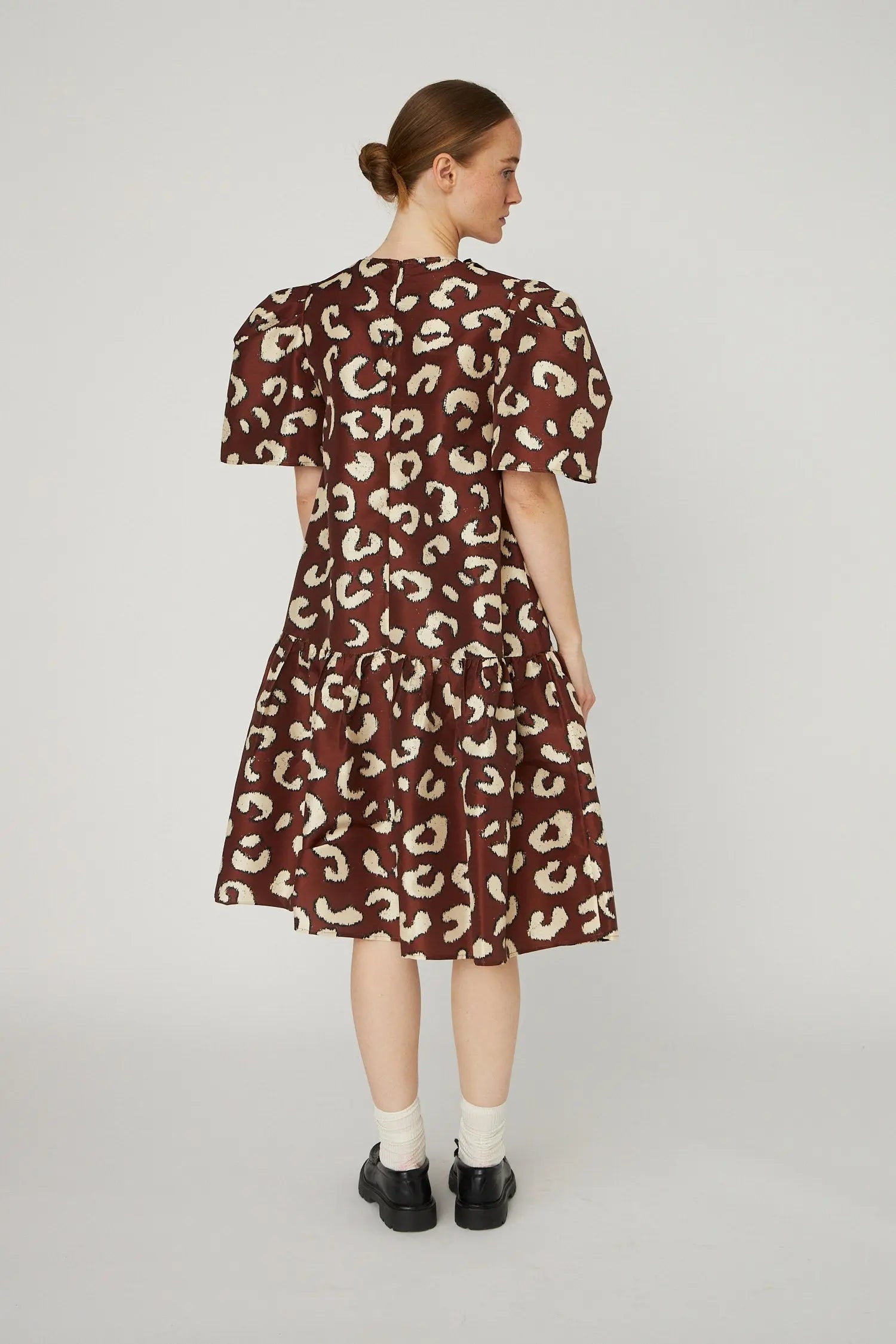 Stella Nova Crisp Midi Dress with Bow Dress 081 Leopard