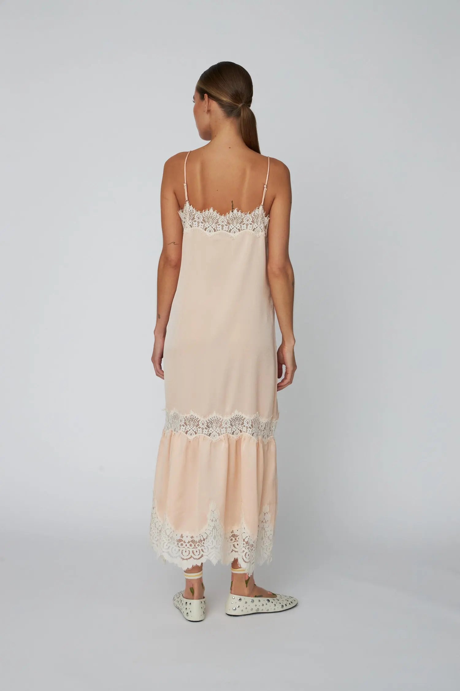 Stella Nova Delicate Lace Slip Dress Dress 558 Pale Pink
