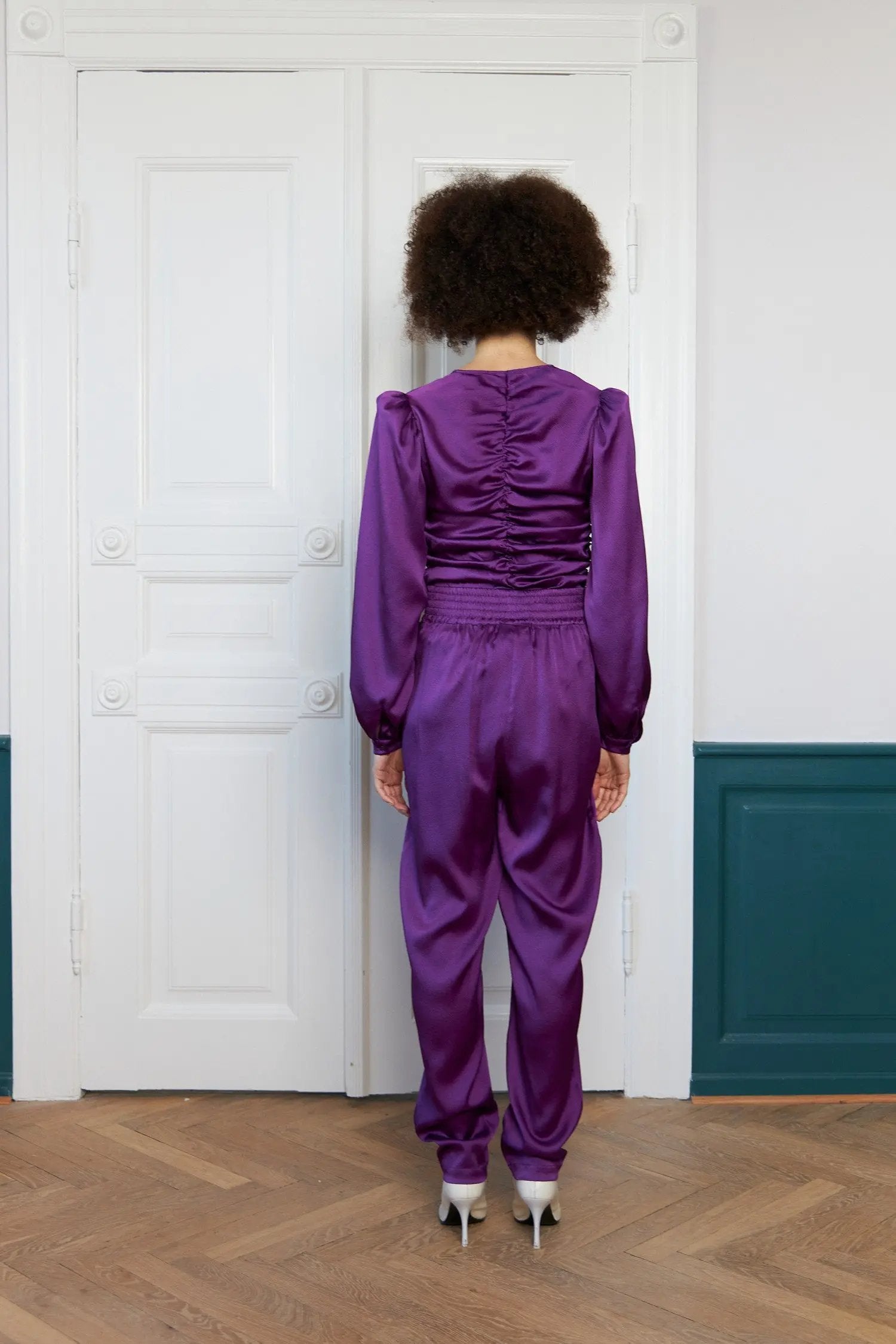 Stella Nova Hammered silk pants Pants 542 Seductive Purple