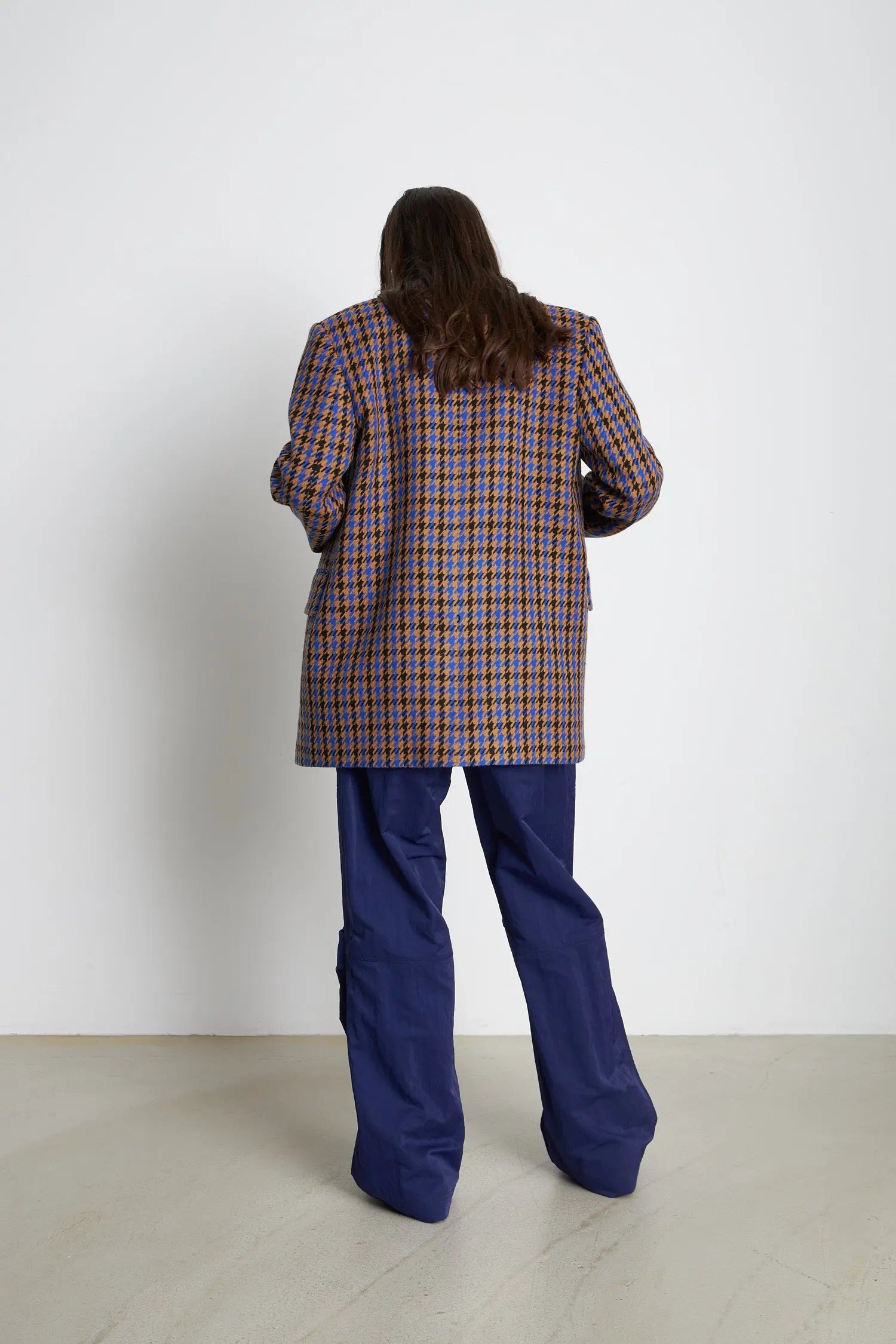 Stella Nova Oversized checked blazer Blazer 304 Blue/Camel/Black