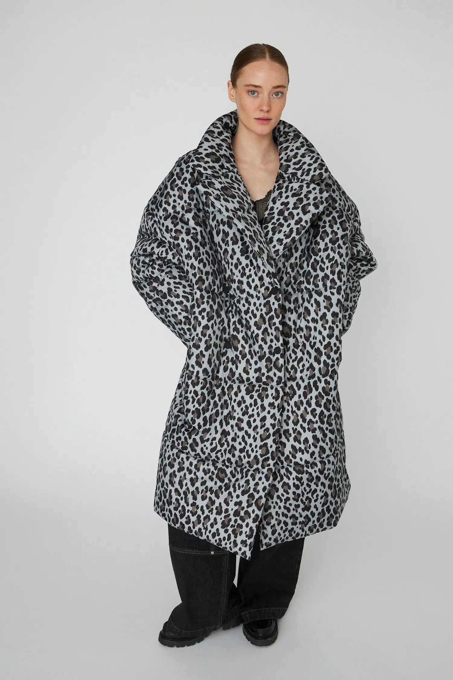Stella Nova Oversized padded Coat Coat 081 Leopard