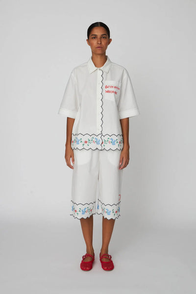 トップス UND SCALLOPE EMBROIDERY OVERSIZE SHIRT UND SCALLOPE EMBROIDERY OVERSIZE SHIRT