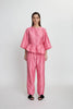 Crispy peplum blouse - Pink