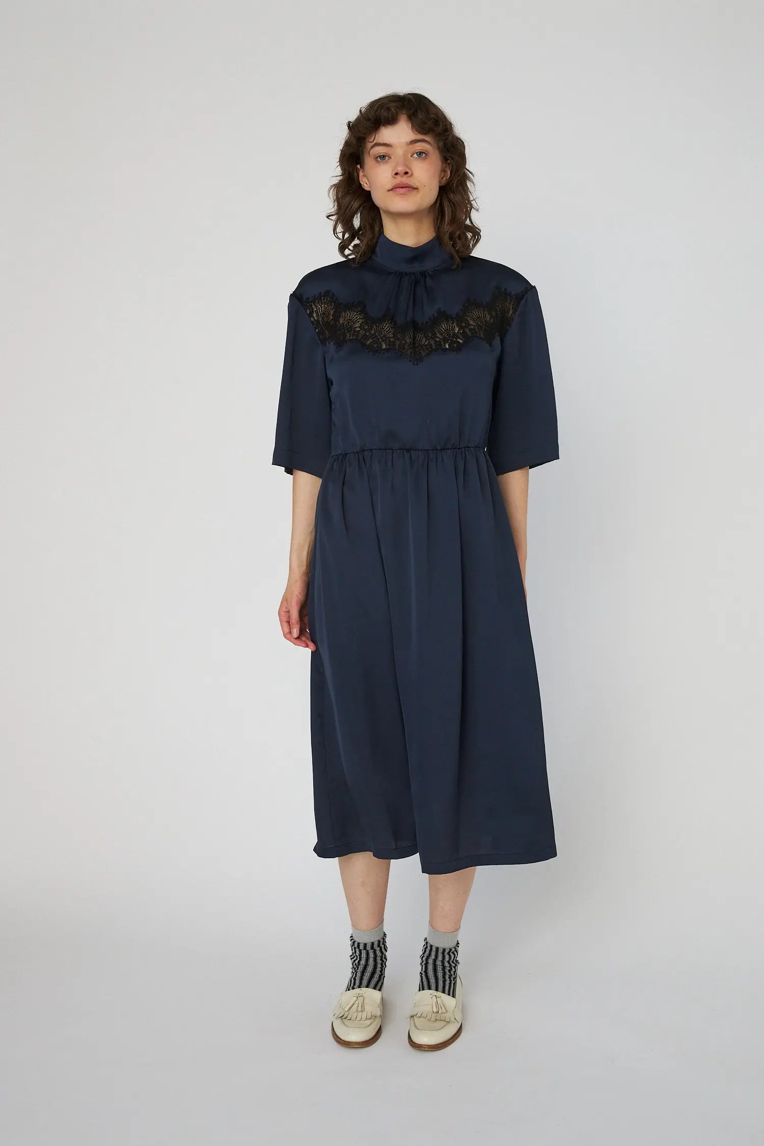 Stella Nova Delicate Lace Midi Dress Dress 401 Ultra Navy