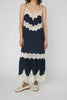 Delicate Lace Slip Dress - Navy /Creme