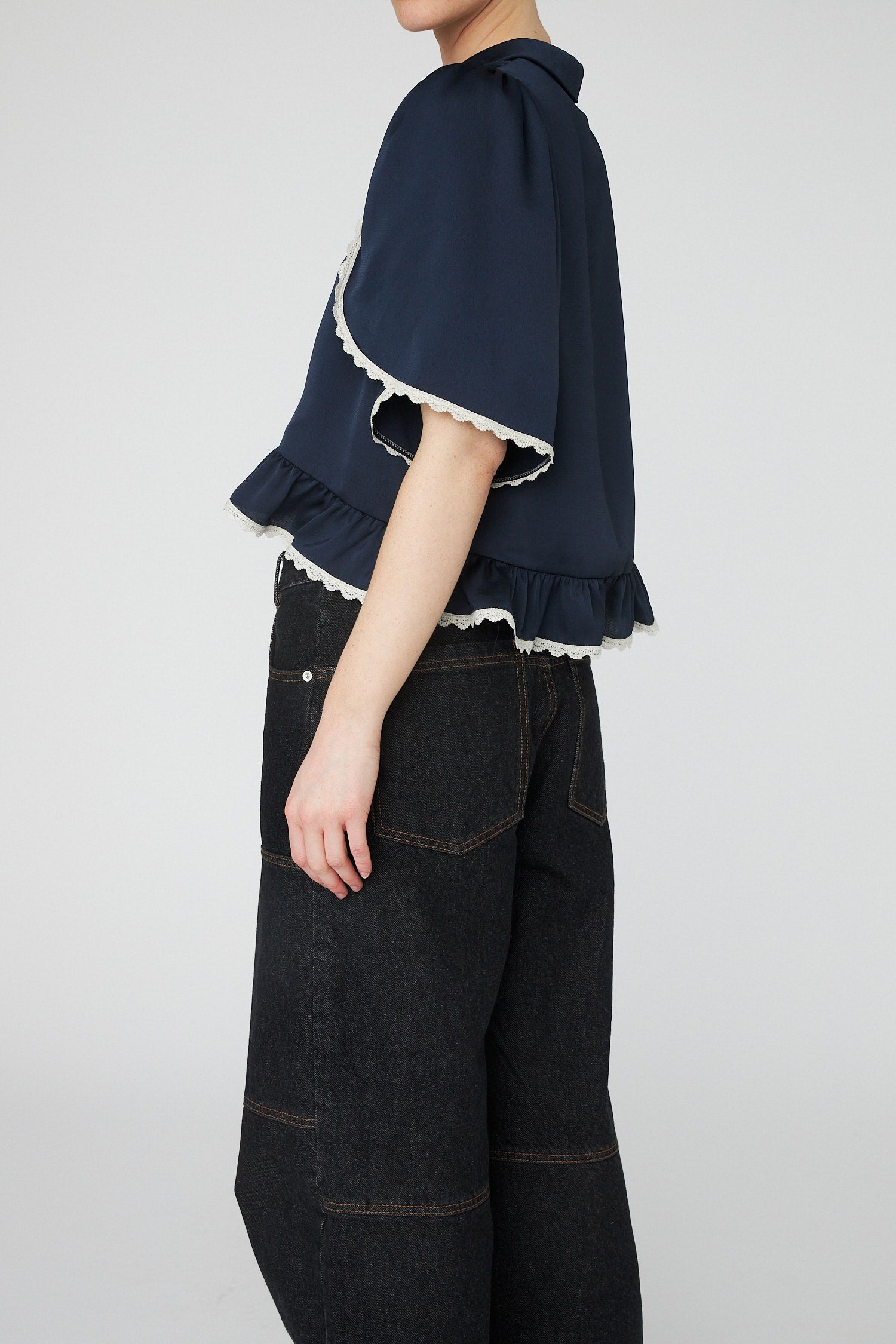 Stella Nova Delicate Lace Shirt Shirt 409 Navy /Creme