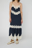 Delicate Lace Slip Dress - Navy /Creme