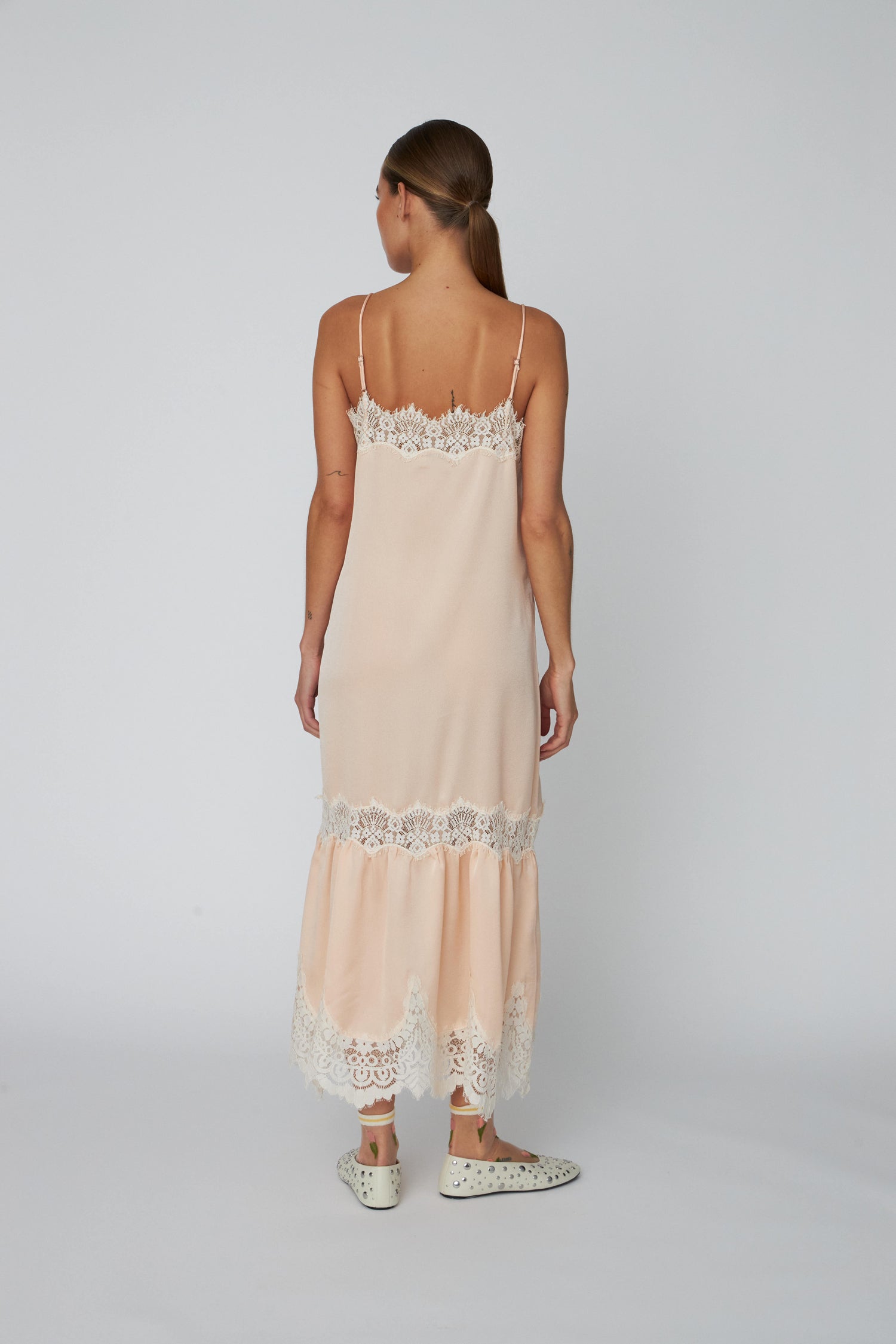 Stella Nova Delicate Lace Slip Dress Dress 558 Pale Pink