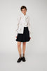 Embroidered Cotton Bow Shirt - White