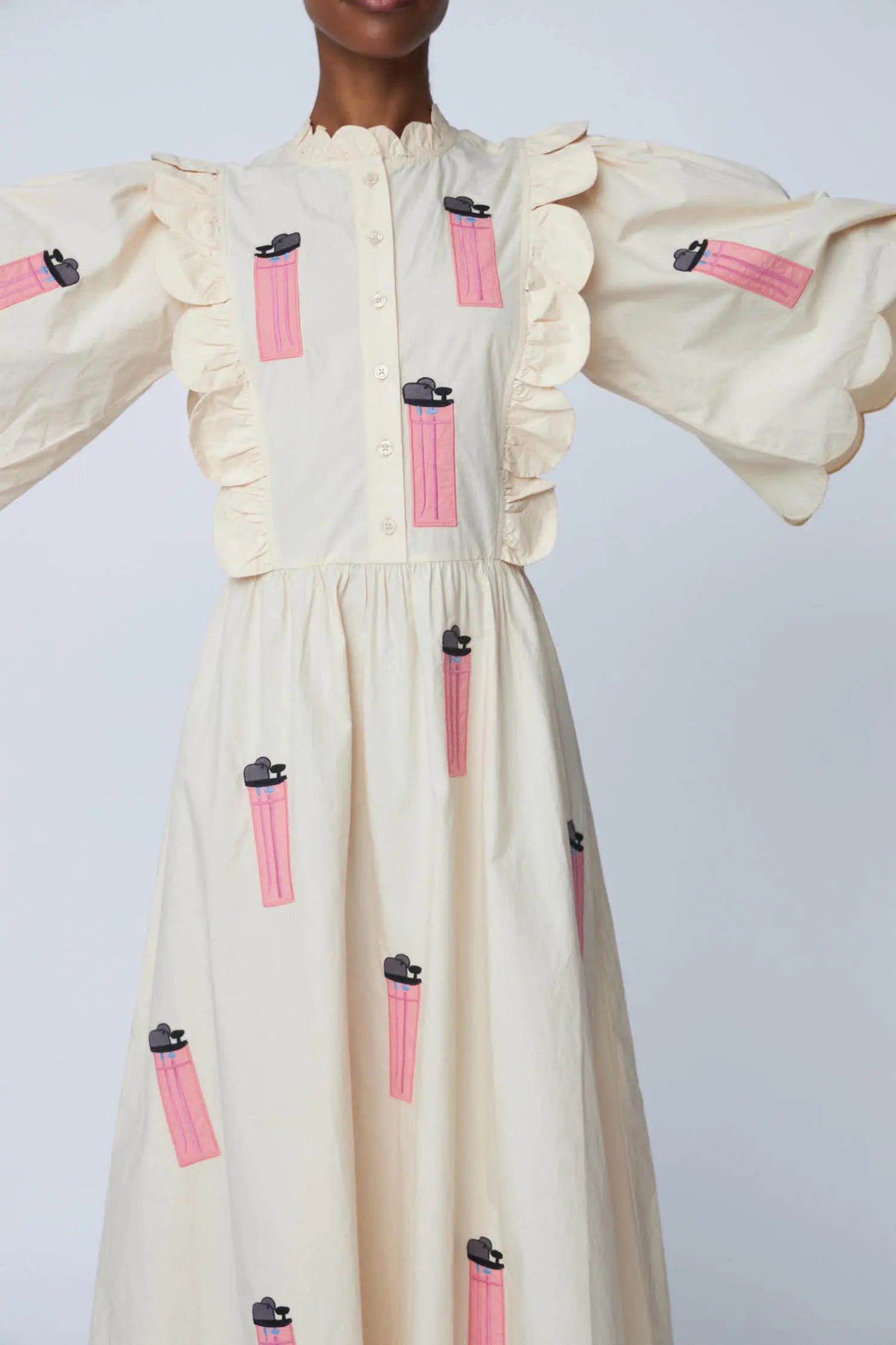 ❀ℳ's Gracy❀ Scallop Embroidery Dress Scallop Collar Dress With Hand Embroidery,6M to 8T. – Bunch
