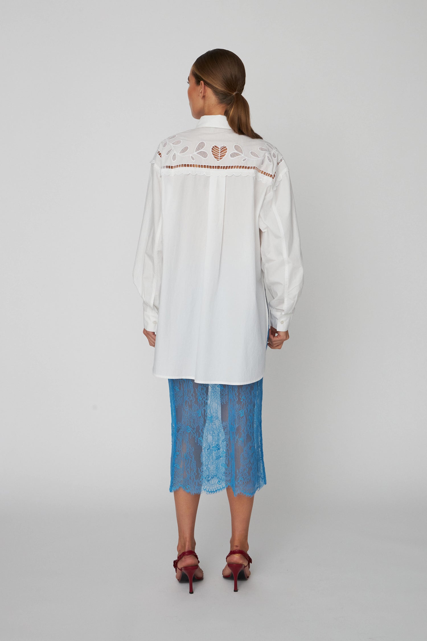 Stella Nova Embroidery Anglaise Oversized Shirt Shirt 010 Off white
