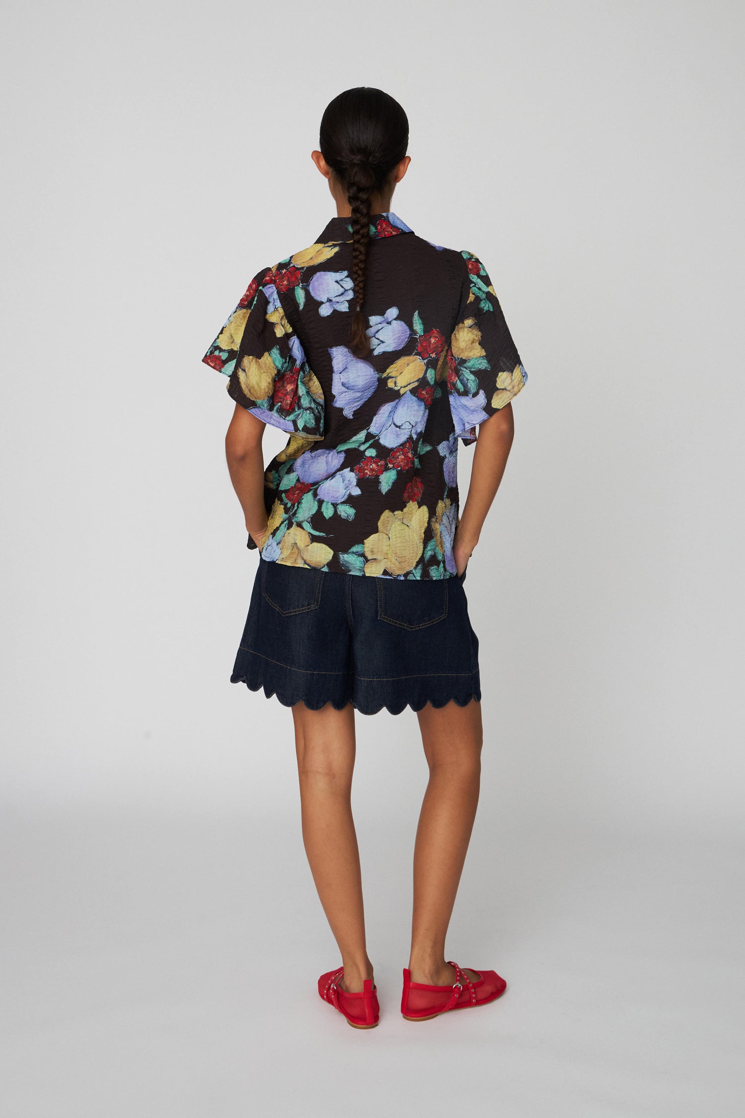 Stella Nova Flowered Cotton Top Top 776 Dark Flowers