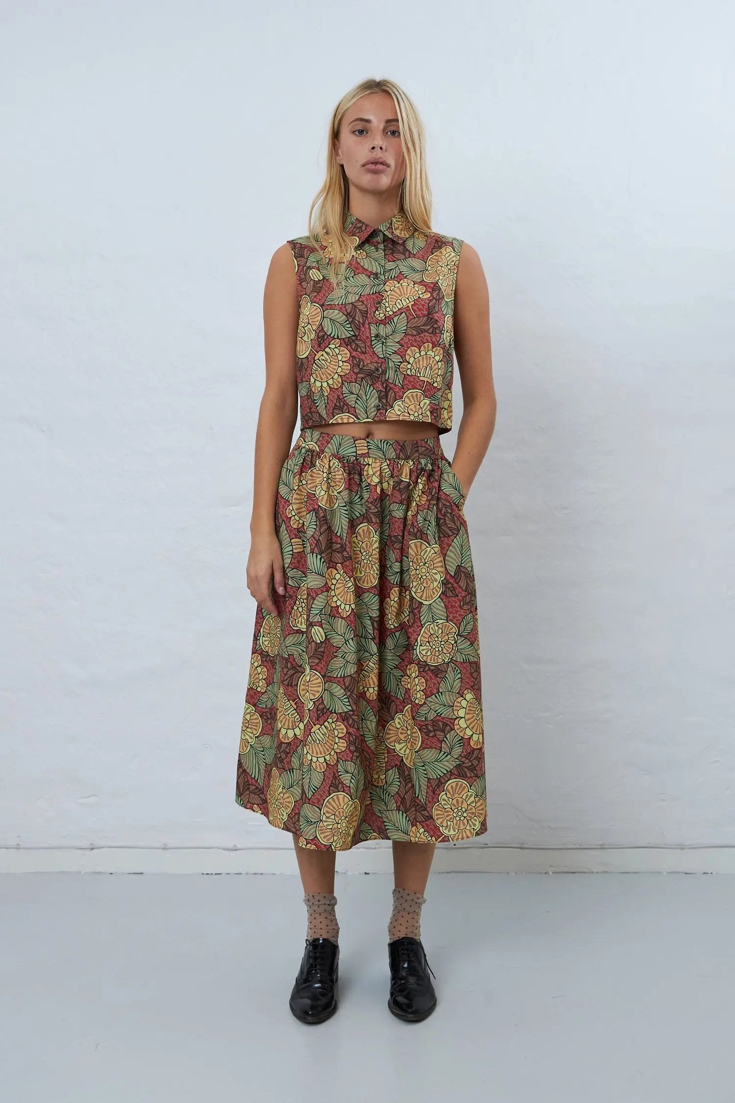 Stella Nova Flowerprinted midi skirt Skirt 760 Wild Flowers
