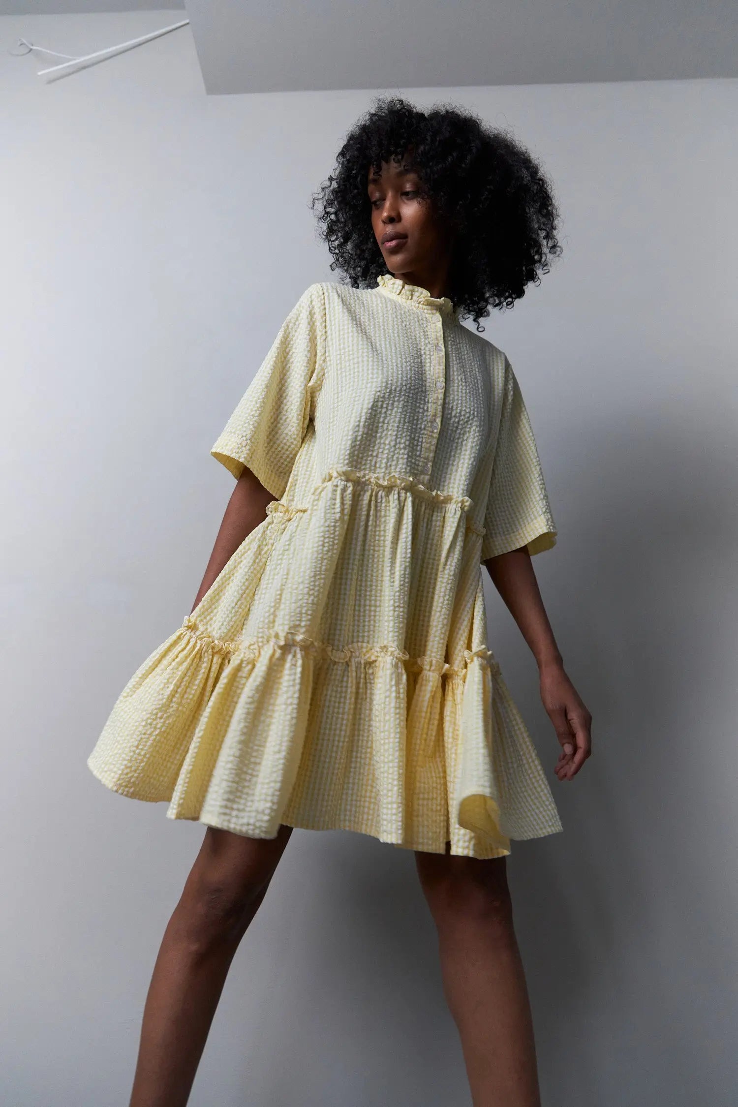 Stella Nova Halia Lue Kjole Dress 106 Creme/Yellow