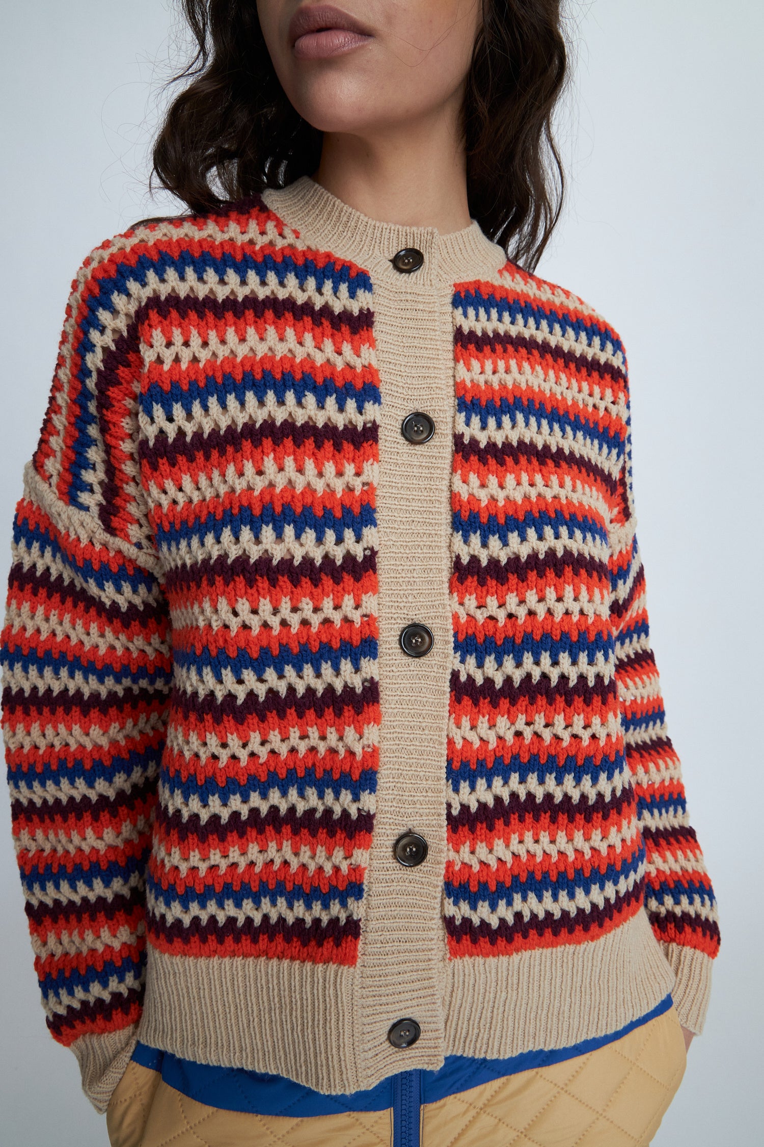 Stella Nova Italian wool knit cardigan Cardigan 530 Multicolour