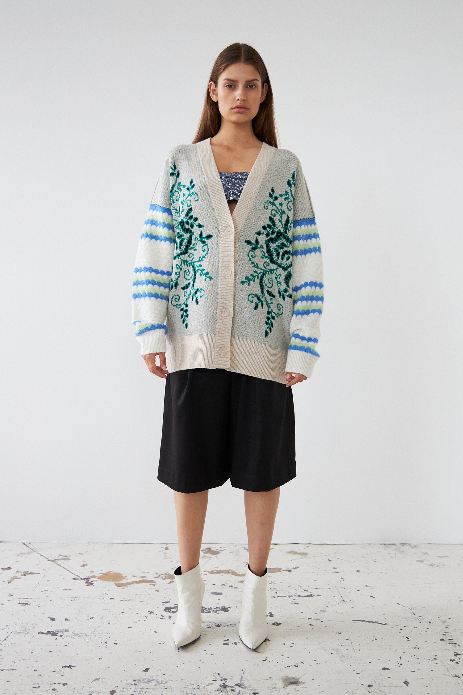 Stella Nova Jaquard and knitted cardigan Cardigan 656 Lovely Mix