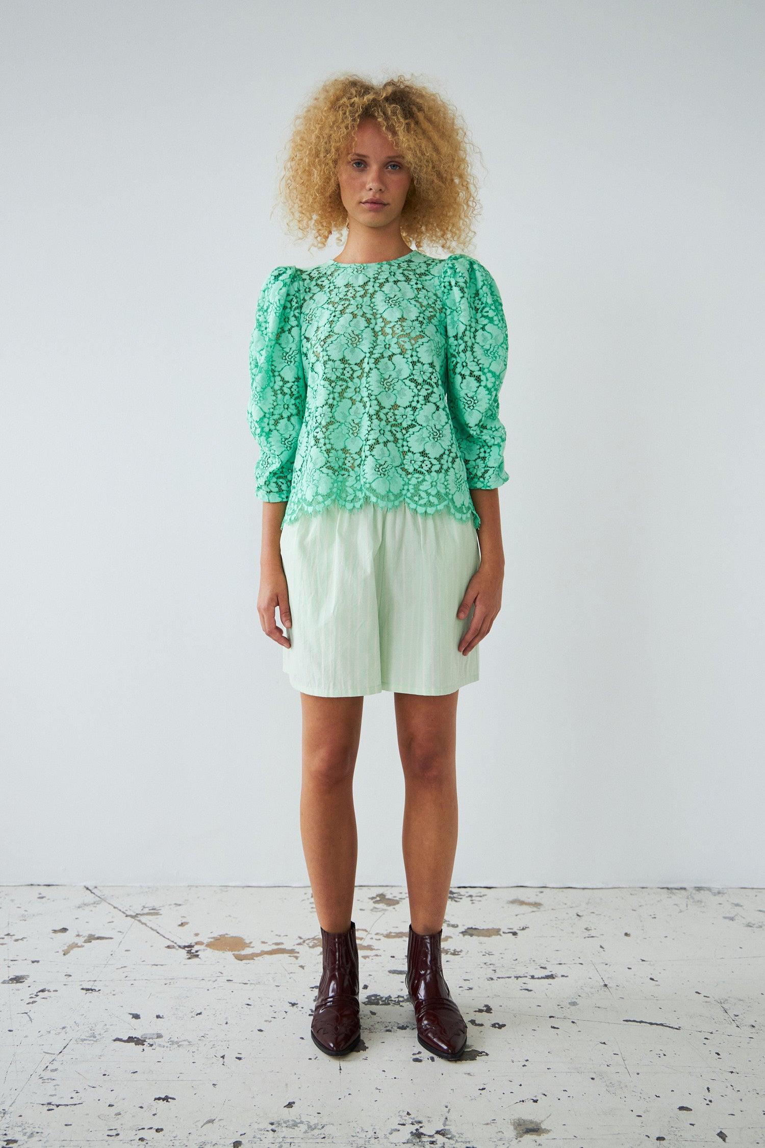 Stella Nova Lace blouse Blouse 454 Bright Mint