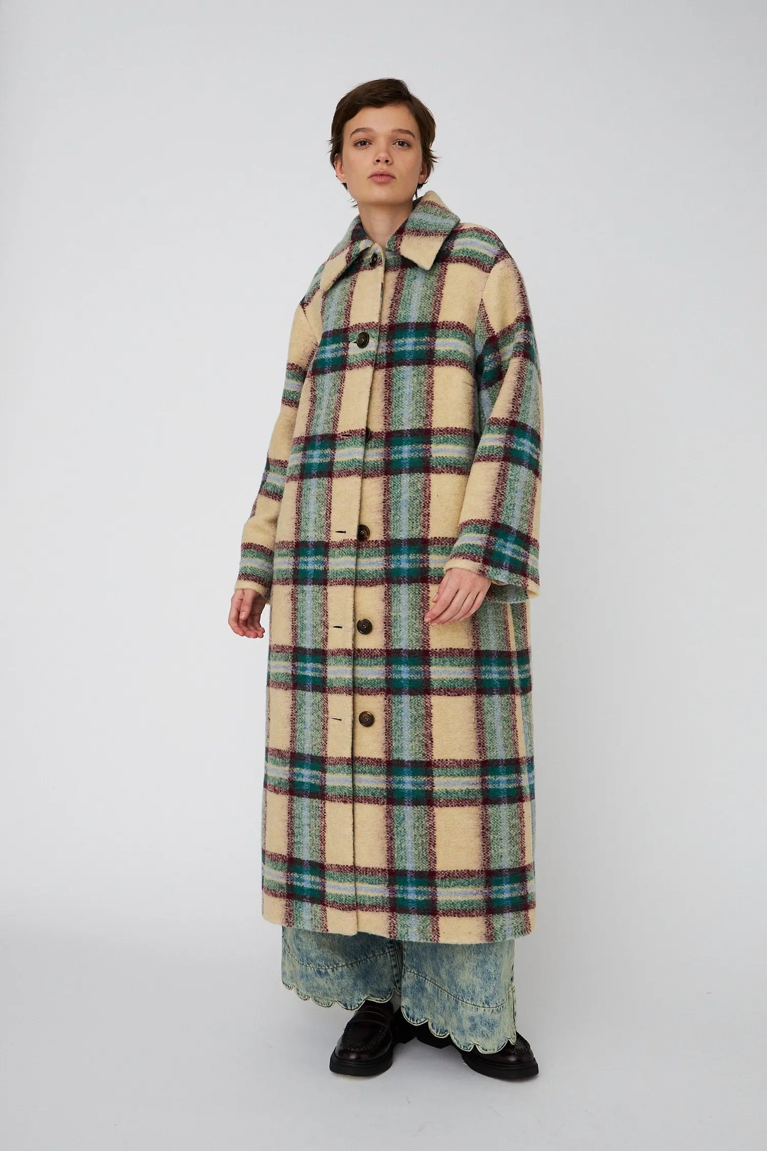 リノ(CLUÉL Collaboration) CHAMBRAY COAT Leila Reversible Shearling Coat – Gorsuch
