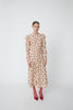 Midi Dress with allover Bow Print - Latte