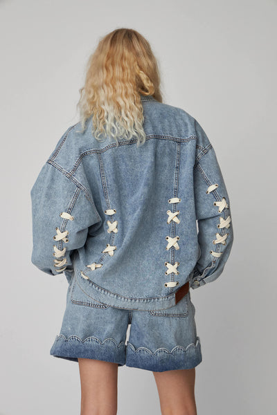 ★関税込★TRILLION★WASHED STITCH DENIM JACKET★ ☆韓国の人気☆【TRILLION】☆WASHING STITCH DENIM JACKE.T