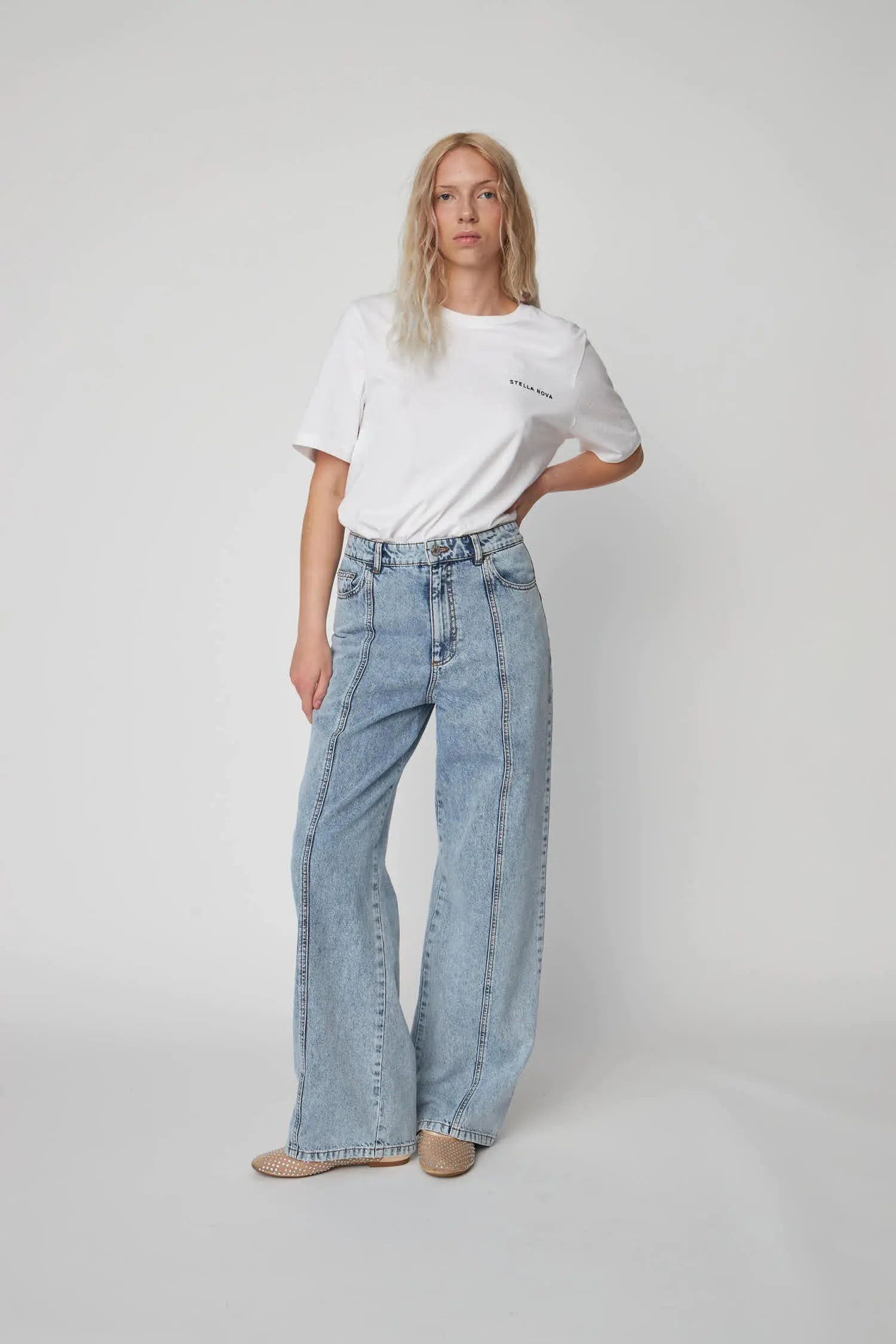 Moon Washed Denim Pants - Denim Moon Wash