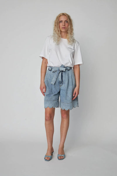 【INCHANT ME】[unisex] 842 Washed Bermuda Denim Pants unisex] 842 Washed Bermuda Denim Pants (2C) - INCHANT ME