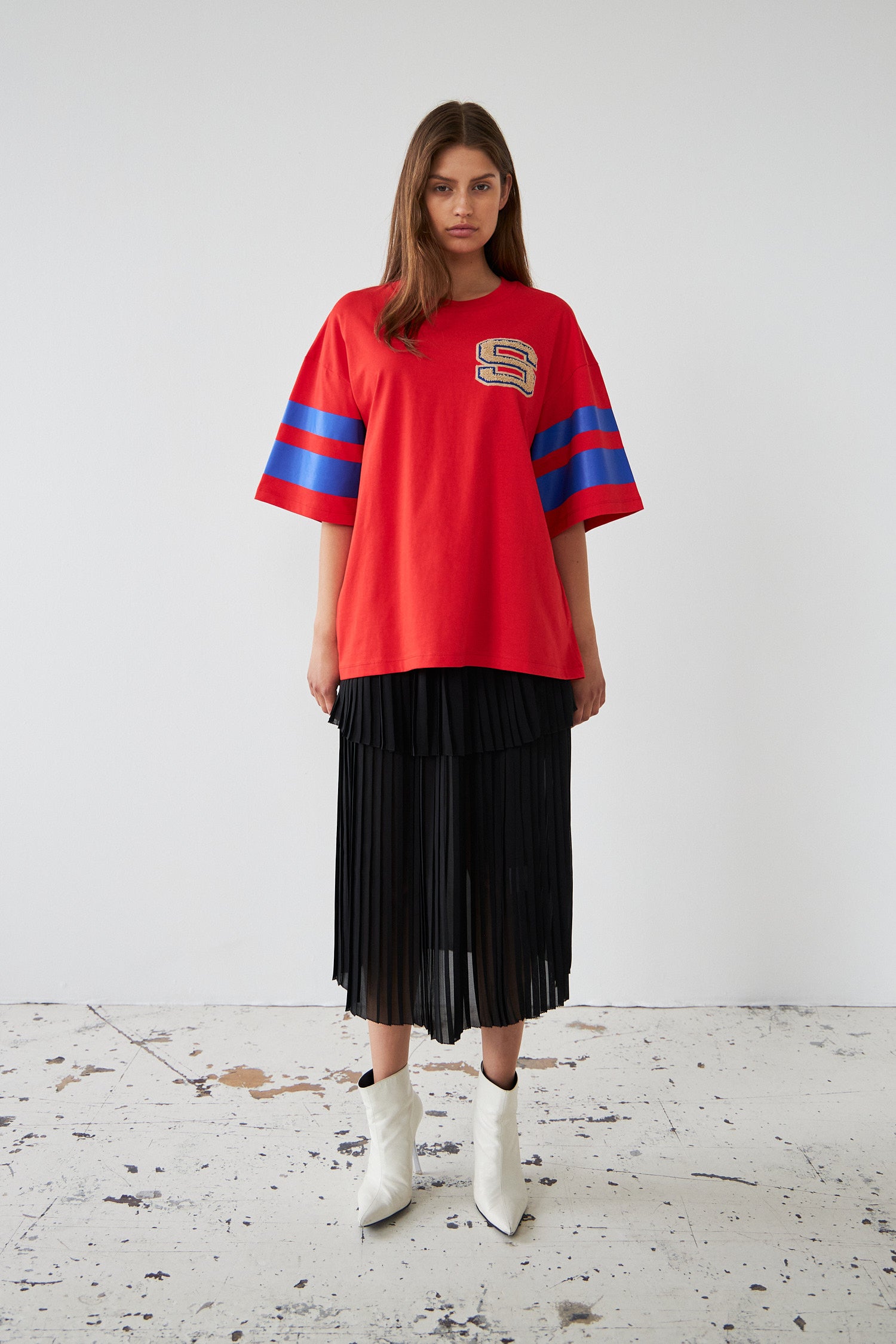 Stella Nova Oversized cotton T-shirt T-shirt 472 Chocking Red