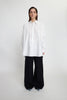 Oversized shirt with embroideries - White