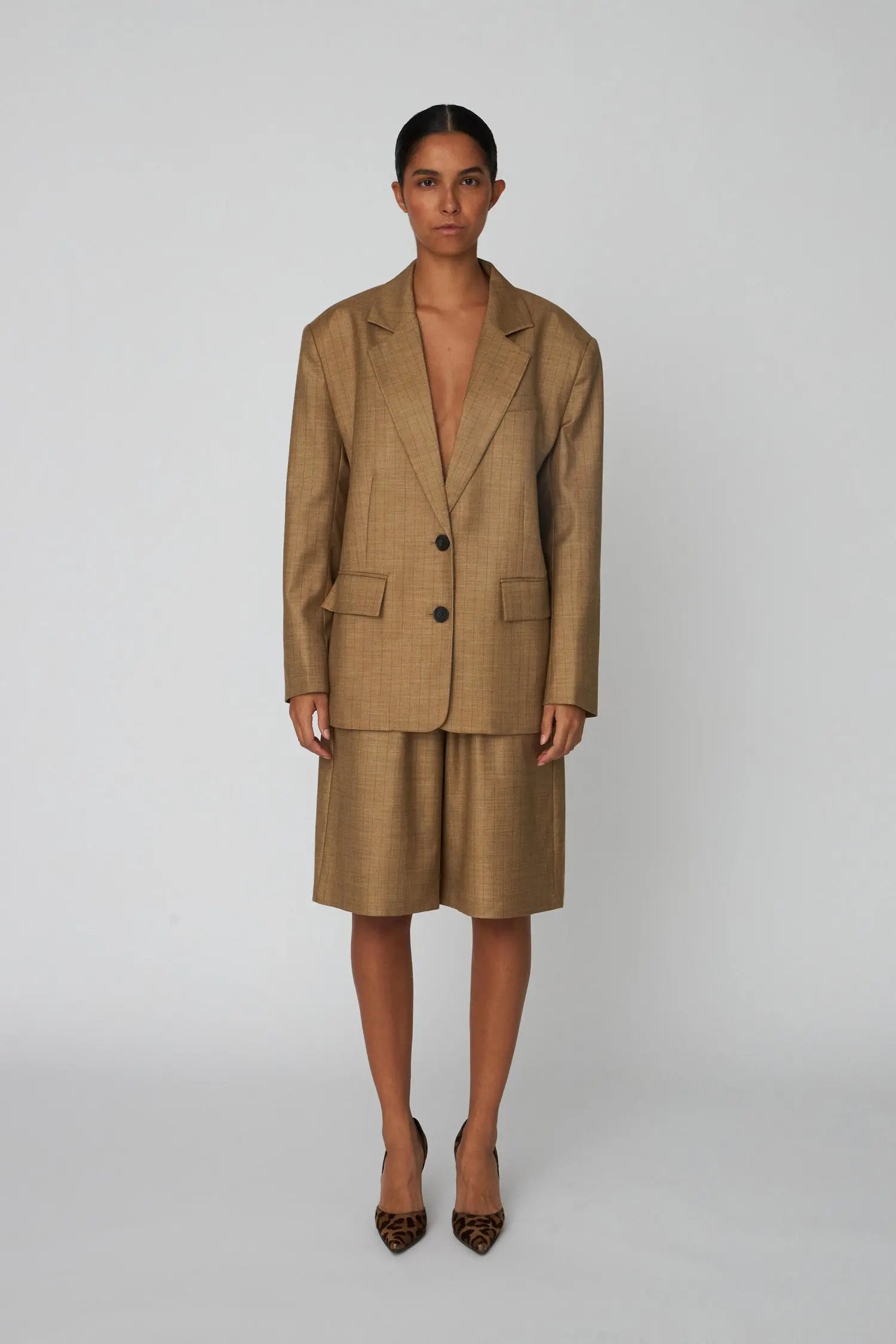 Stella Nova Pin Striped Blazer Blazer 089 Khaki