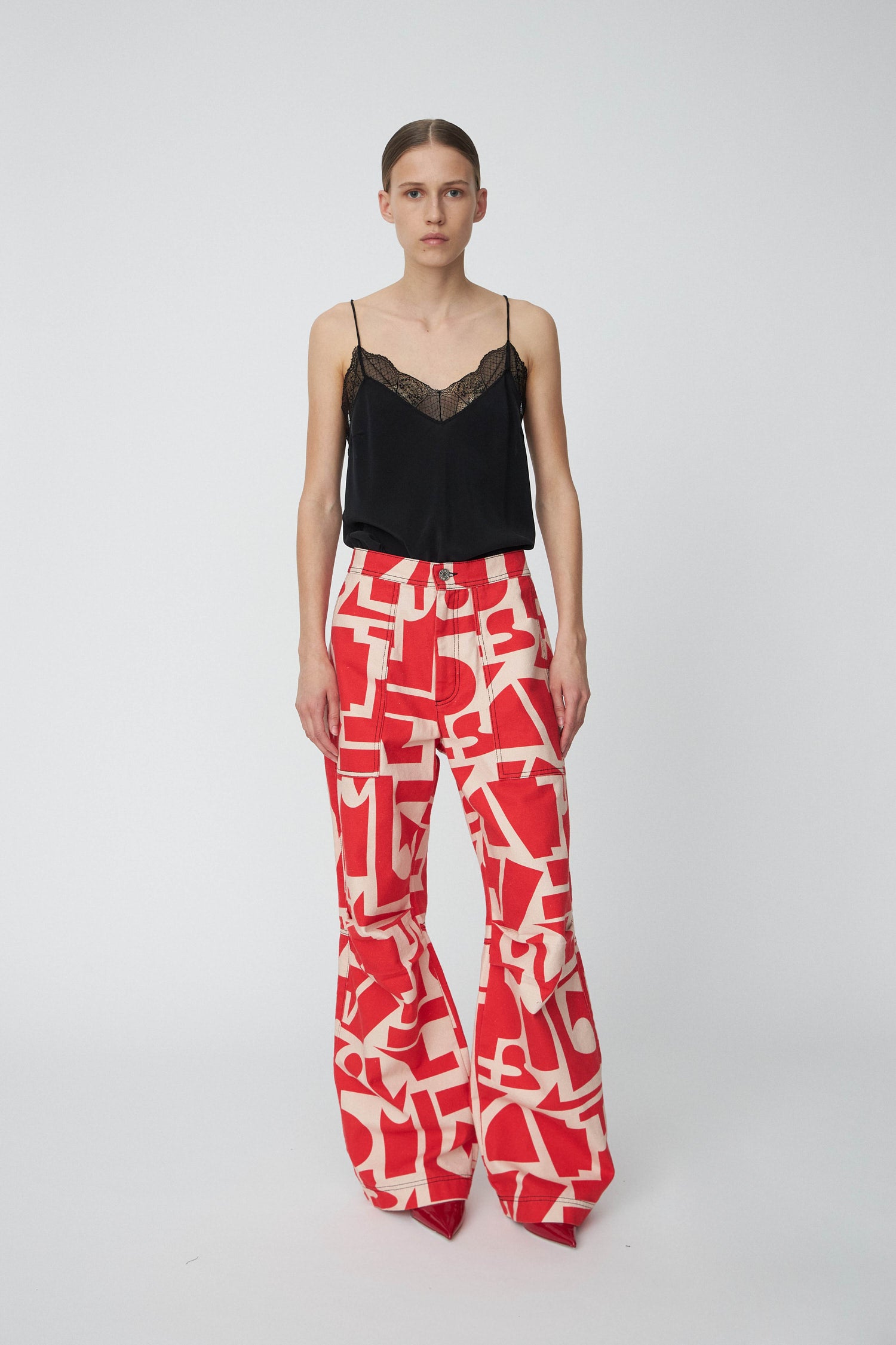 Stella Nova Printed Cargo Pants Pants 608 Red Mix