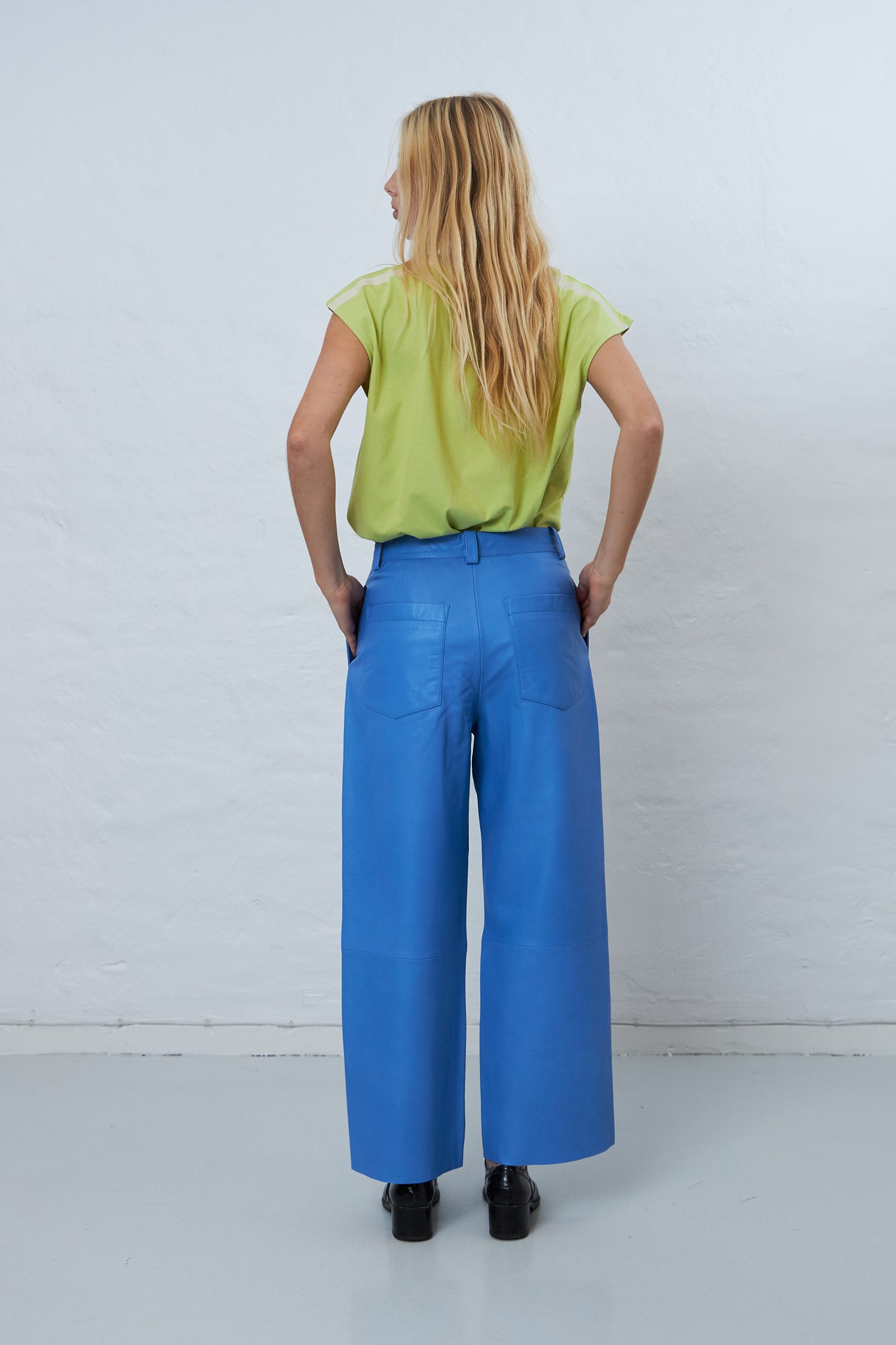 Stella Nova Soft casual leather pant Leather Pants 300 Blue Sea