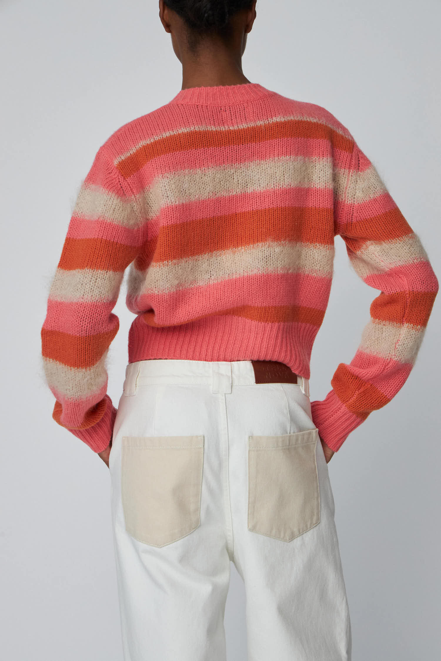 Stella Nova Striped Mohair Cardigan Cardigan 176 Sunshine Orange