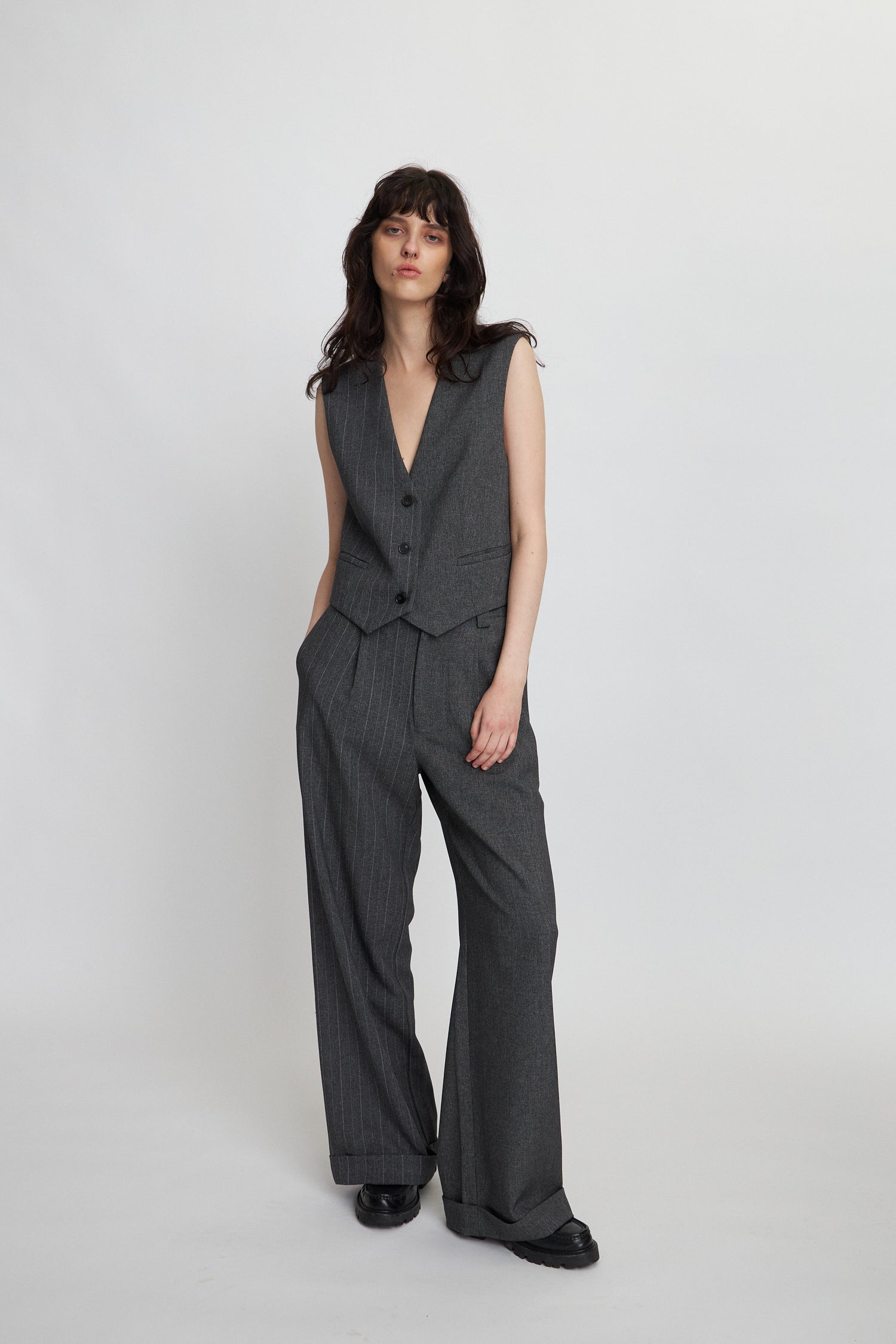 Stella Nova Tailored vest Vest 977 Charcoal