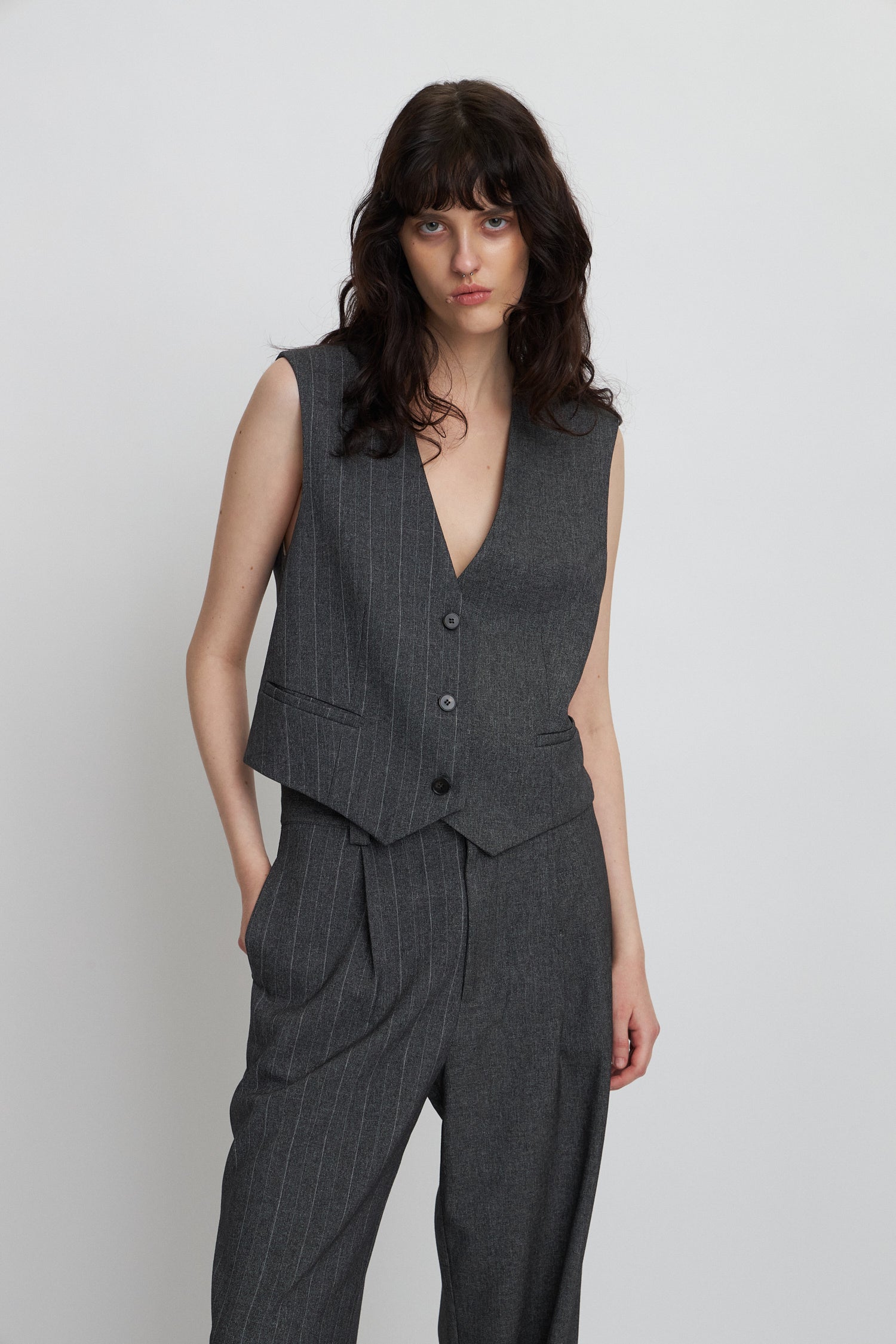 Stella Nova Tailored vest Vest 977 Charcoal