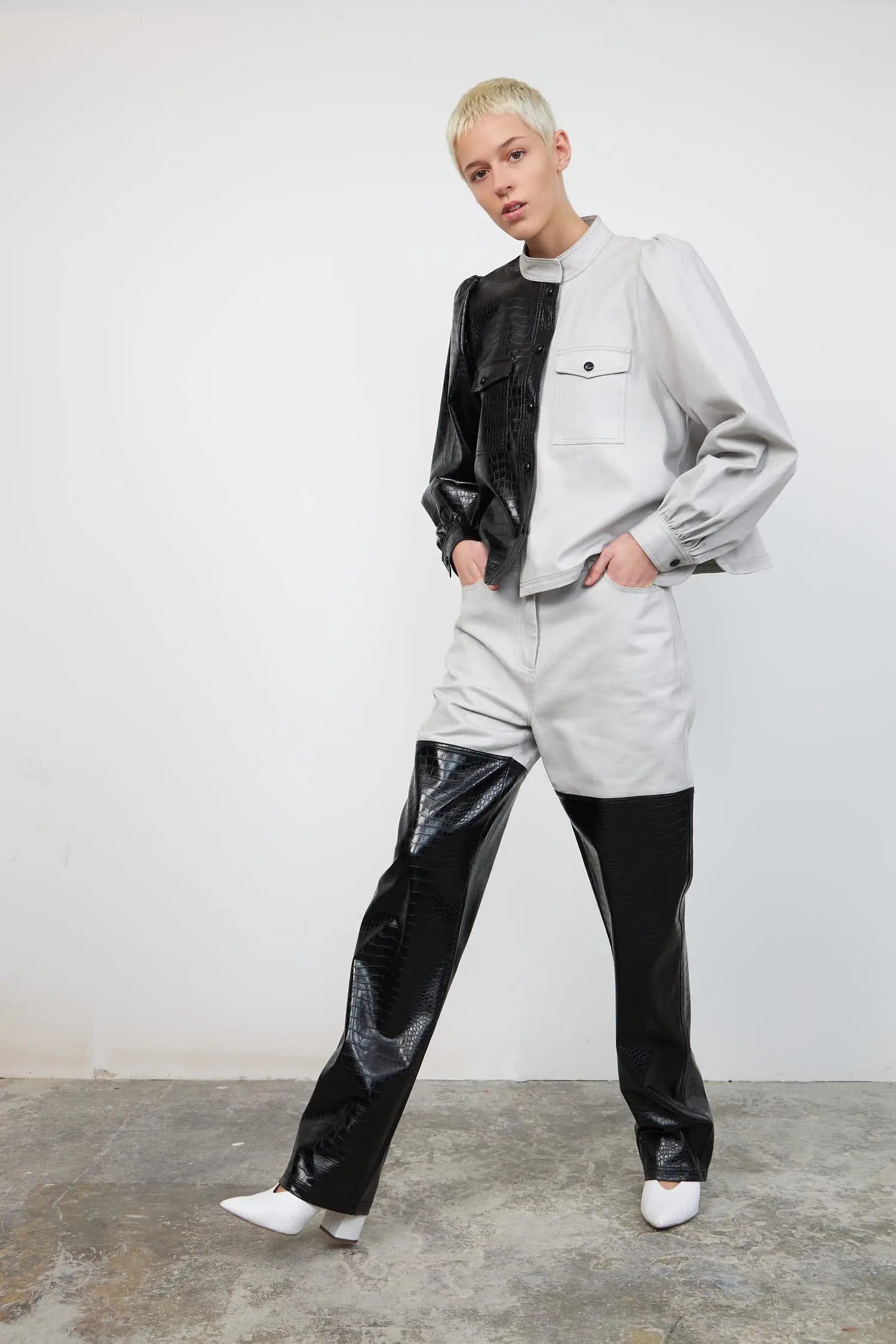 Stella Nova Two-colored pants Pants 772 Black/Grey