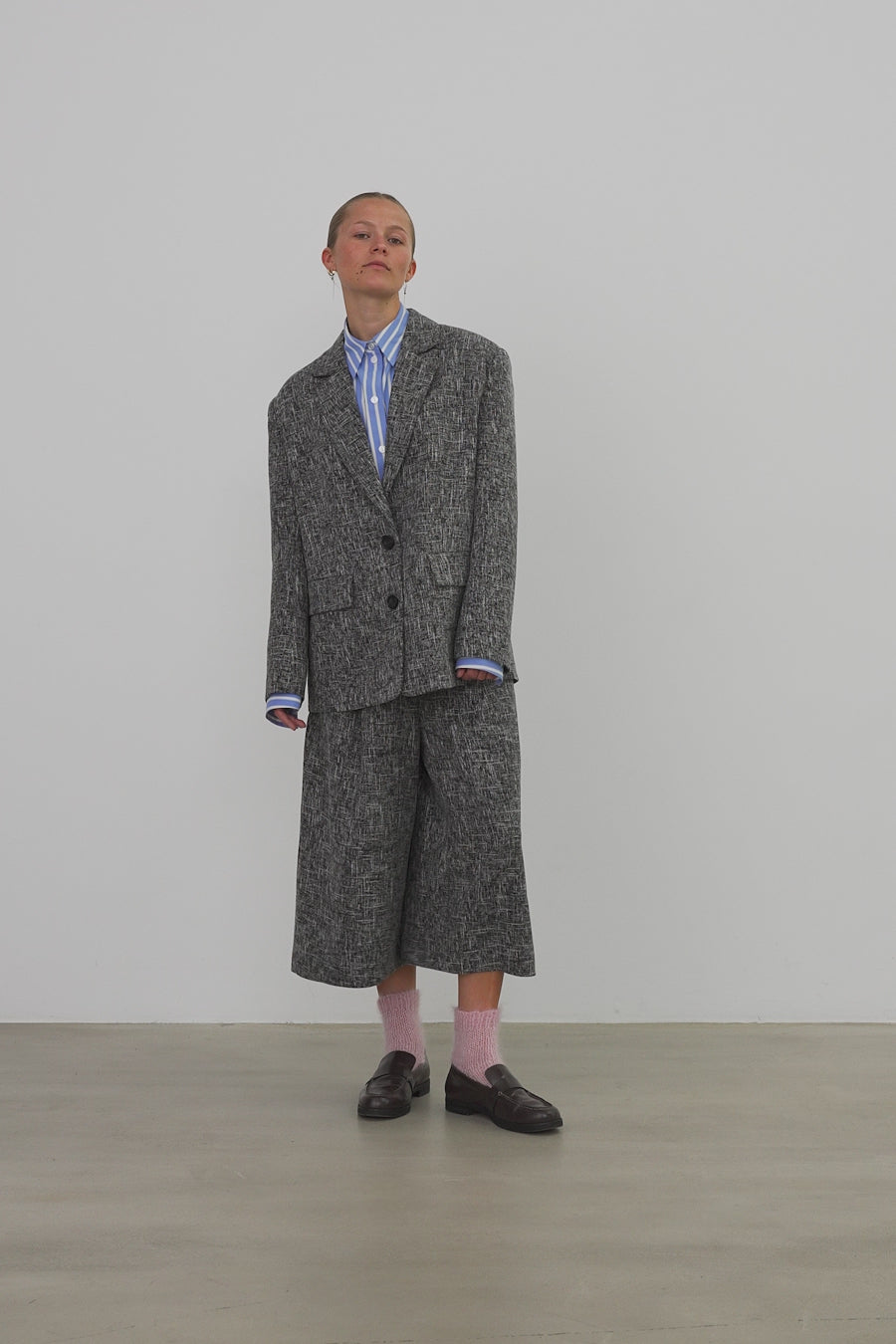 Stella Nova Salt and Pepper Oversized Blazer Blazer 921 Flintstone