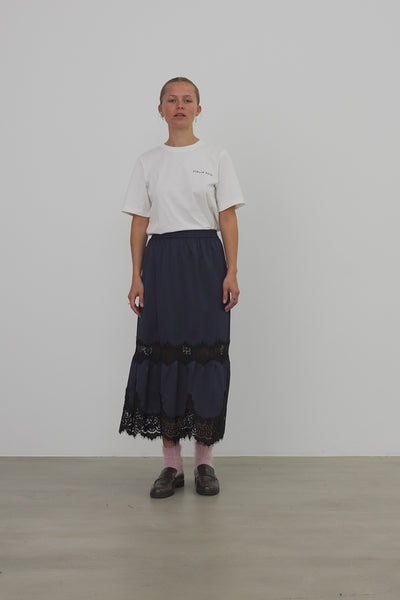 Stella Nova Delicate Lace Midi Skirt Skirt 401 Ultra Navy