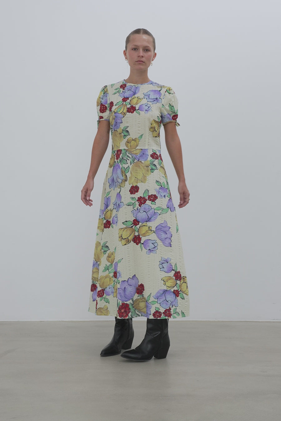 Stella Nova Flowered Cotton Midi Dress Dress 760 Wild Flowers